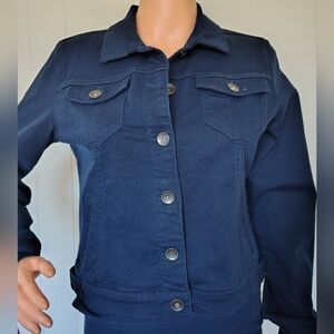Susan Graver Dark Blue Jean Jacket Size XXS